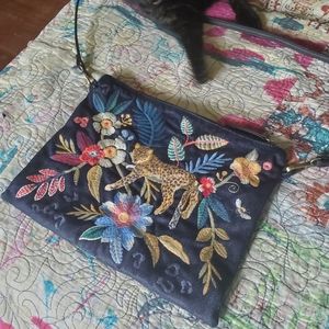 Johnny Was Denim Crossbody Bag